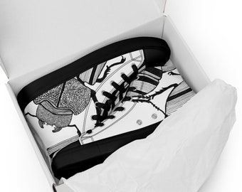 Stag Beetle High Top Canvas Sneakers: Insect Print Shoes