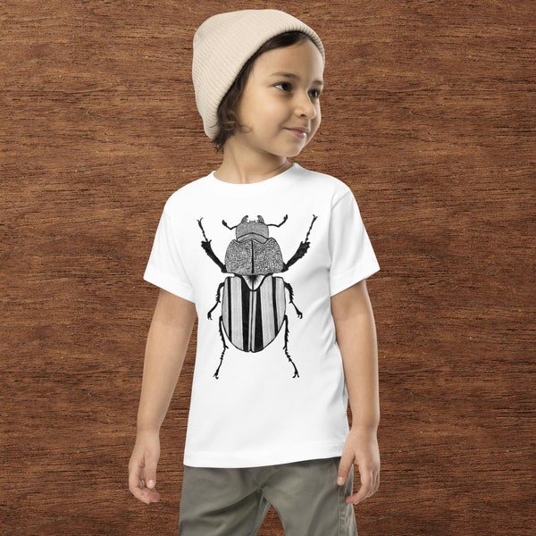 Stag Beetle Toddler Short Sleeve Tee | Shirt with Stag Beetle | Bug Hugging Shirt | Hand-Drawn Insect | Shirt With Insect Print