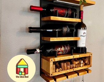 Wand-Weinregal aus Holz