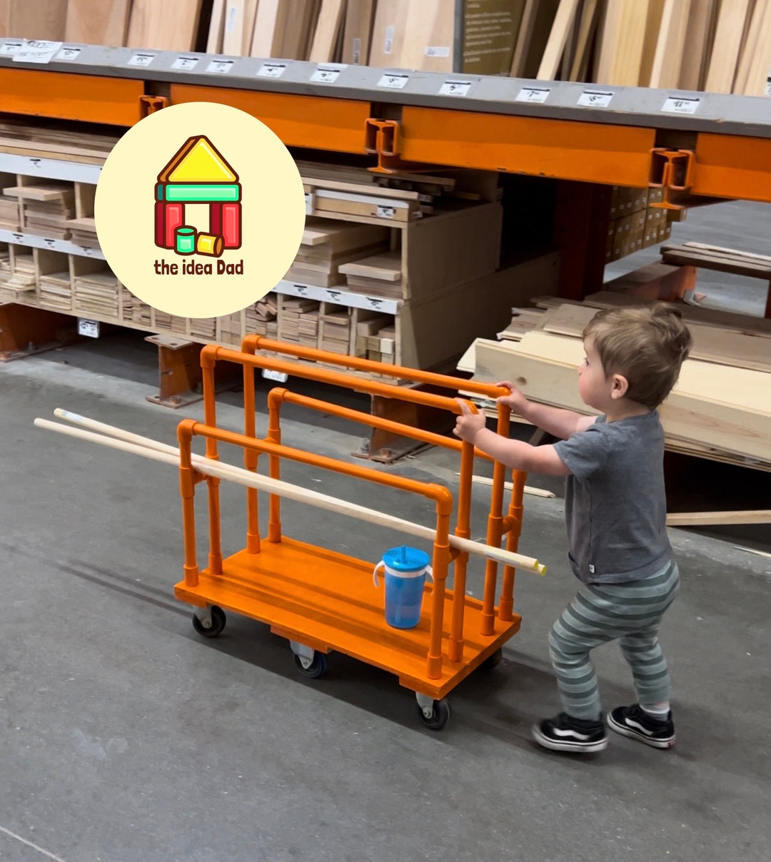 Kids Pretend Homdepot/ Lowe's Improvement Lumber Cart -digital