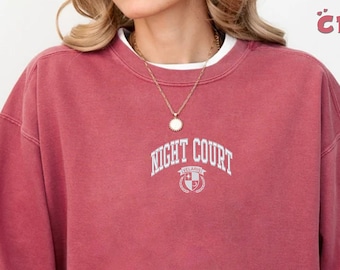 Embroidered Night Court Velaris Sweater, Velaris Night Court Sweater, Night Court Graphic Shirt, ACOTAR Night Court, Comfort Colors Sweat