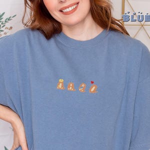 Embroidered Cute Otters T-Shirt, Funny Otters Shirt, Animal Lovers Gift, Aesthetic Designed Tee, Otters Graphic Shirt, Otters Lover Gift