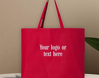Embroidered Custom Your Logo Tote Bag, Your Logo Or Text Here Bag, Custom Text Bag, Any Text Bag, Personalized Monogram Bag
