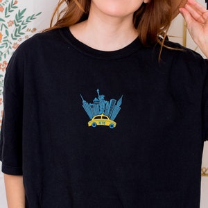 Embroidered New York City Shirt, NYC T-Shirt, New York Lover Tee, New York Style Tee, NYC Landmark Shirt, Comfort Colors Tee