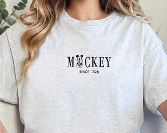 Embroidered Retro Mickey Mouse Shirt, Vintage Mickey Shirt, Disney Vacation Shirt, Disneyland Mickey Shirt, Magic Kingdom Shirt