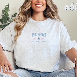 Embroidered Magical Kingdom Est 1971 Walt Disney World Shirt, Disneyland Vacation Trip Shirt, Magic Kingdom Shirt, Family Vacation Tee