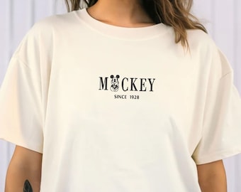 Embroidered Retro Mickey Mouse Shirt, Vintage Mickey Shirt, Disney Vacation Shirt, Disneyland Mickey Shirt, Magic Kingdom Shirt
