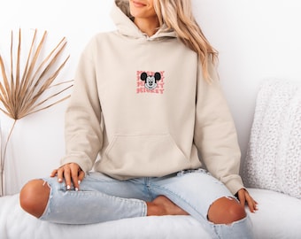 Mickey Mouse Embroidered Hoodie, Mickey Mouse Hoodie, Disney World Hoodie, Mickey and Minnie, Disney Hoodie, Mickey Mouse Hoodie