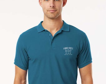 Embroidered Summer Spritz Social Club Polo Shirt, Summer Drinks Shirt, Cocktail Shirt, Social Club Shirt, Spritz Polo Tee