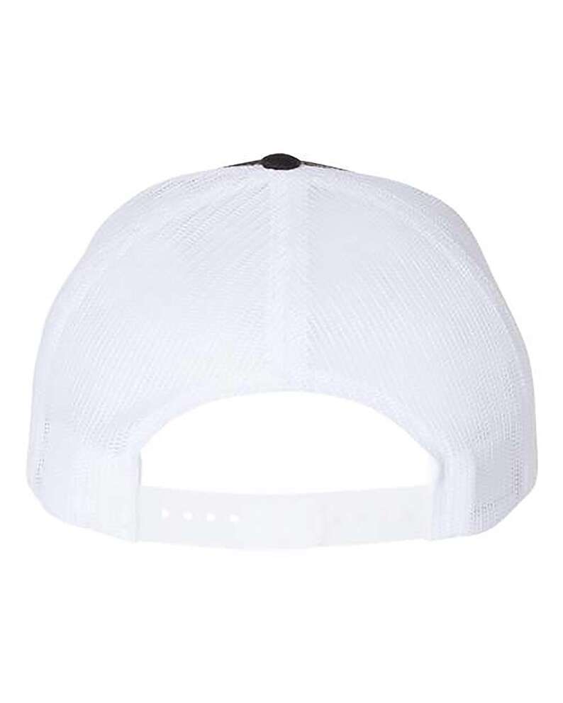 Pu&ograve; includere: Cappellino da camionista bianco con un bottone nero sulla parte superiore. Il cappellino presenta un retro in rete bianca e una chiusura a scatto regolabile bianca. Un accessorio classico per l'abbigliamento casual.