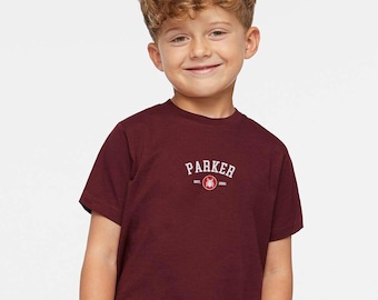 Camiseta infantil bordada Parker 2001, camiseta de fan de Spider-Man, mameluco de celebración de Peter Parker, camiseta infantil de superhéroe