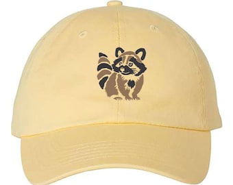 Embroidered Raccoon Baseball Hat, Silly Raccoon Hat, Raccoon Trucker Hat, Cute Raccoon Cap, Gift For Animal Lover, Funny Raccoon Graphic Hat