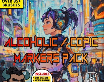 85+ Alcoholic & Copic Marker Pack | Procreate Markers | Digital Brushes | Brushes for Procreate | Instant Download