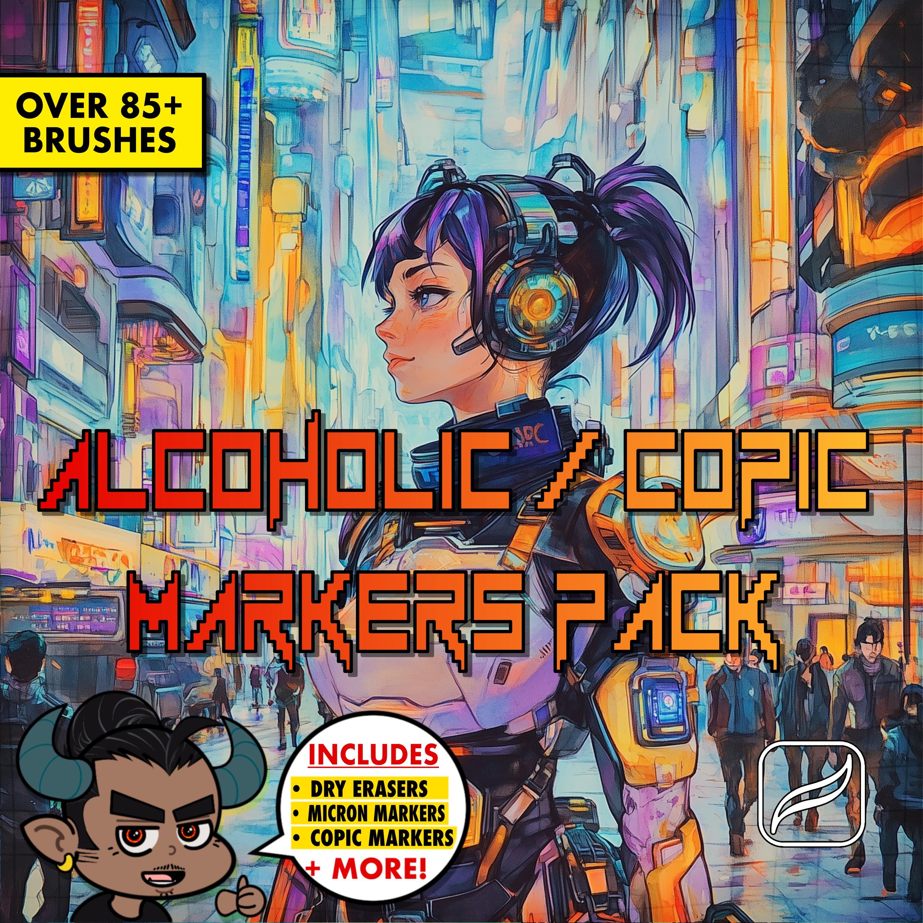 85+ Alcohol & Copic Marker Brush Pack for Procreate | Realistic Marker Texture Set
