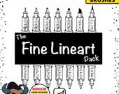 140+ Fine Lineart Brush Pack | Procreate Brushes | Digital Brushes | Brushes for Procreate | Instant Download