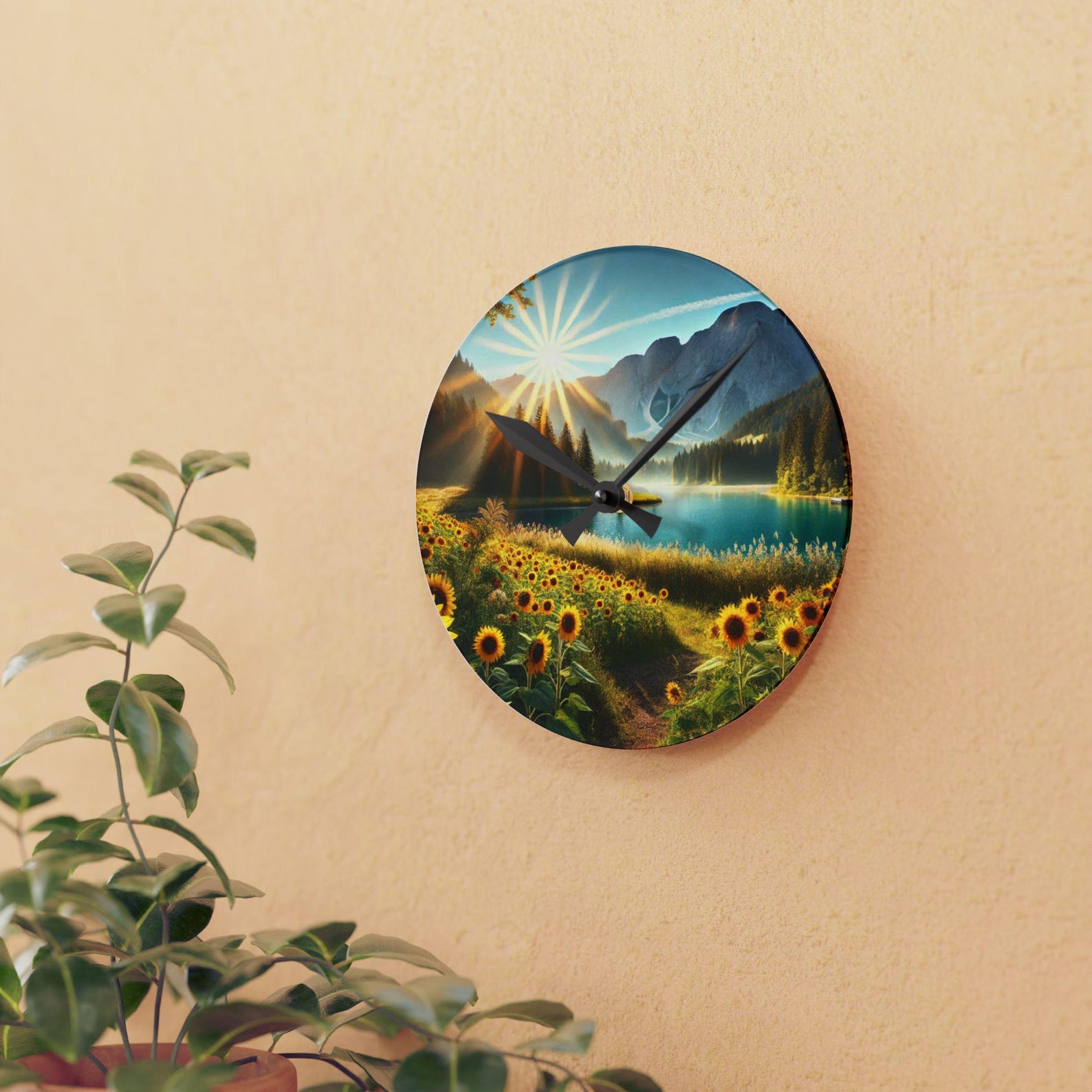 Nature-inspired Wall Clock, Rustic Home Decor, Gift for Nature Lovers ... - Nature-Inspired Wall Clocks