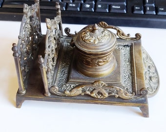 Antique handmade inkwell Vintage