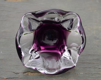 Sommerso glass bowl by Bayel France 1960s amethyst ashtray handmade