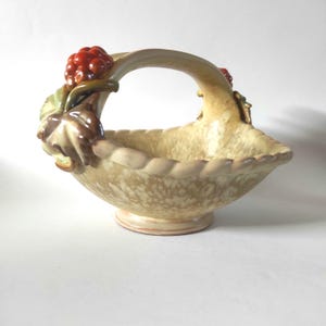 1930s Carstens Georgenthal Art Deco bowl ceramic with grape decoration running glaze marked Ø24 cm basket ceramic basket fruit basket fruit bowl