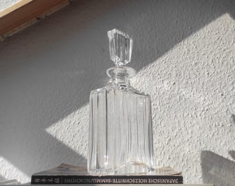High-quality, cut NACHTMANN crystal whisky carafe Germany 1960s solid quality, design similar to Mikasa &#39;Park Lane&#39; 10.8&quot;