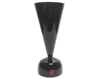 Pequeño jarrón vintage de cuerno de Wiesenthalhütte, Alemania, hecho a mano, candelabro/portavelas de amatista oscura, modernista, era espacial, raro