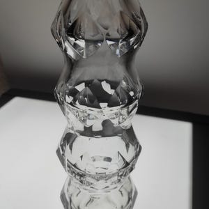 Set of 2 pieces 1970s Space Age lead crystal vases Germany height 21.5 cm and 15.5 cm bubble glass with facets