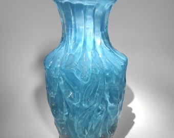 1960s Germany Sommerso Formglas Vase in rare sky blue / turquoise blue variant Borken Glas collector's item Ingrid Space Age