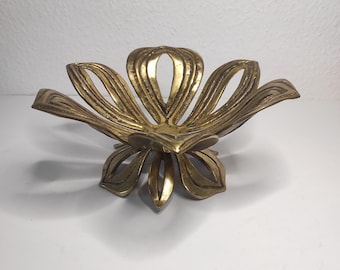 Beautiful brass bowl in the shape of a flower, West Germany, 1960s