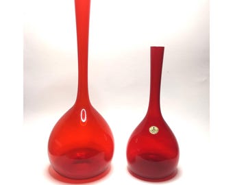 Arthur Percy Glass Vase, Gullaskruf Sweden, Swedish Art Glass