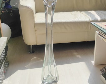 Monumentale 70 cm Murano Sommerso Vase modernistisch, 3.5 kg farblos mit unterschwelligem Aquamarin Farbstich