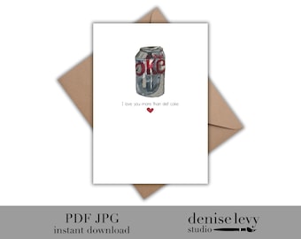 Carte à imprimer, Carte de coca light, Carte d'amour, Carte idiote, Carte de voeux, Carte Vous pensez à vous