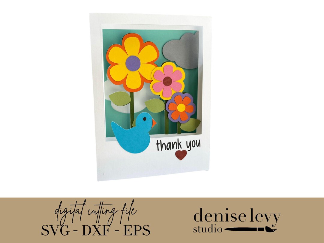 Bluebird Thank You Card SVG: 3D Floral Papercraft (digital Cut File) - Etsy