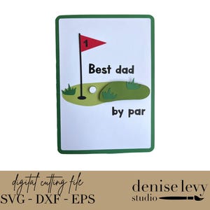 Carte SVG fête des pères, fichier coupé, carte de golf, meilleur papa par, golfeur, papas, Cricut, Silhouette, Papercraft, fichier de découpe numérique