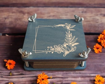Pocket Wooden Flower Press Kit: Herbarium Gardener Gift