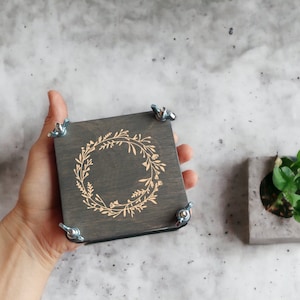 Kit de prensado de flores de bolsillo gris con patrón floral y otros colores, herbario de prensa de hojas, regalo de cumpleaños, regalo del Día de las Madres, mg4