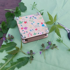 Prensa de flores de bolsillo para regalo de cumpleaños, mini prensa botánica para secar plantas y flores, kit de prensa de flores, regalo del Día de la Madre, kit de herbario de bricolaje m8