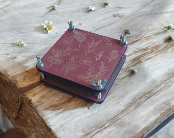 Pocket flower press kit, birthday adult gift, mini botanical press drying plants and flowers, garden gift, different color, without image st