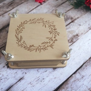 Kit de prensado de flores de bolsillo, mini prensa botánica de madera con patrón floral, herbario de prensa de hojas, regalo de cumpleaños, regalo del Día de las Madres, mg4