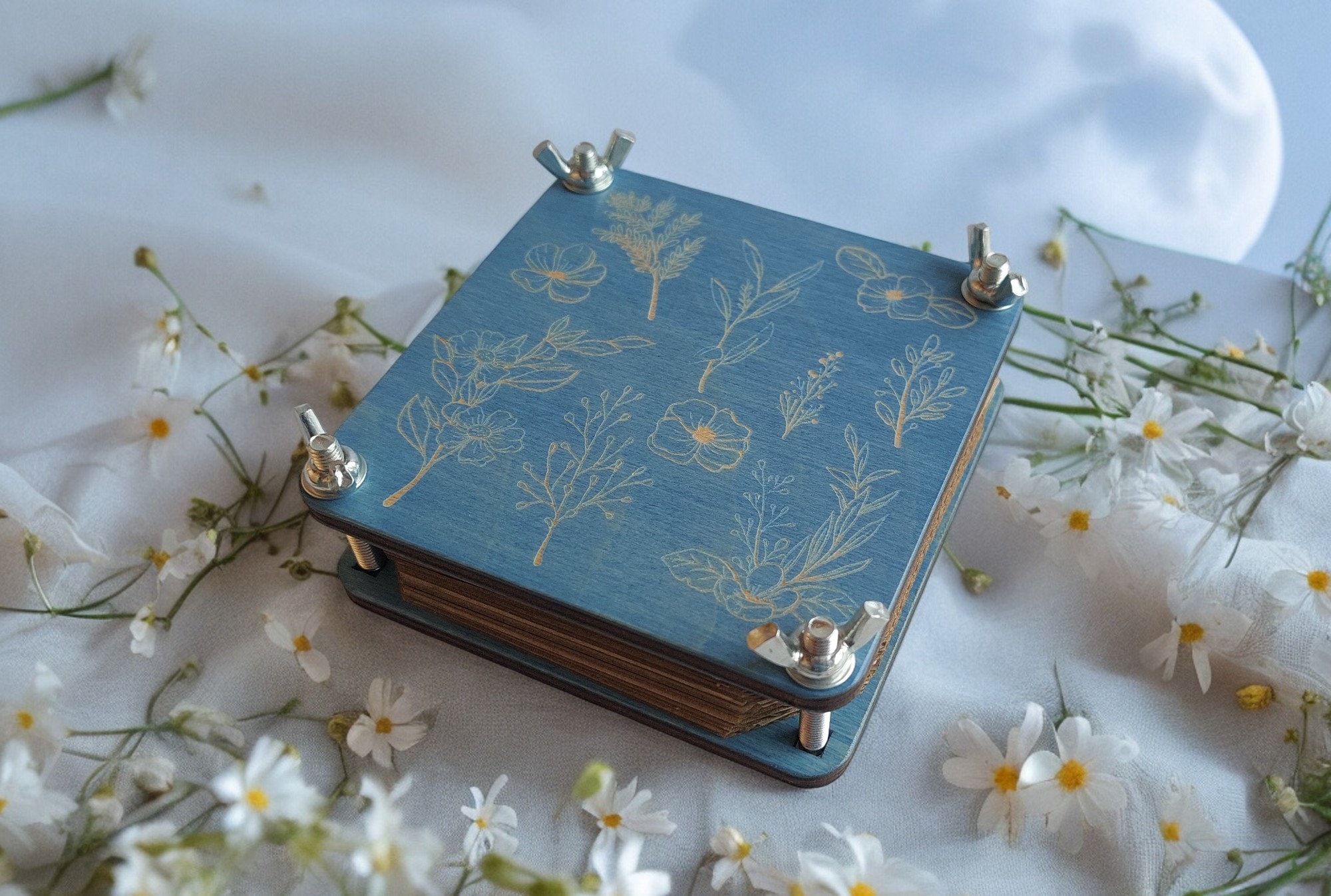 Pocket flower press kit, birthday adult gift, mini botanical press drying plants and flowers, garden gift, different color, mg2