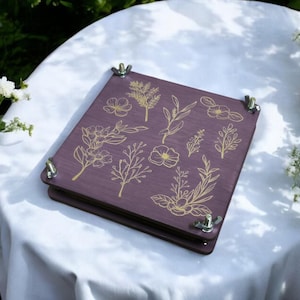 Kit de prensa de flores de bolsillo, kit de viaje para la conservación de flores, regalo de cumpleaños, regalo de jardín, 6 x 6 pulgadas, regalo para adultos, arte de herbario