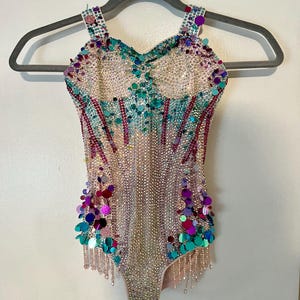 Child Size Rhinestone sequin Bodysuit Miss Americana Eras Inspired Bodysuit Custom Costume