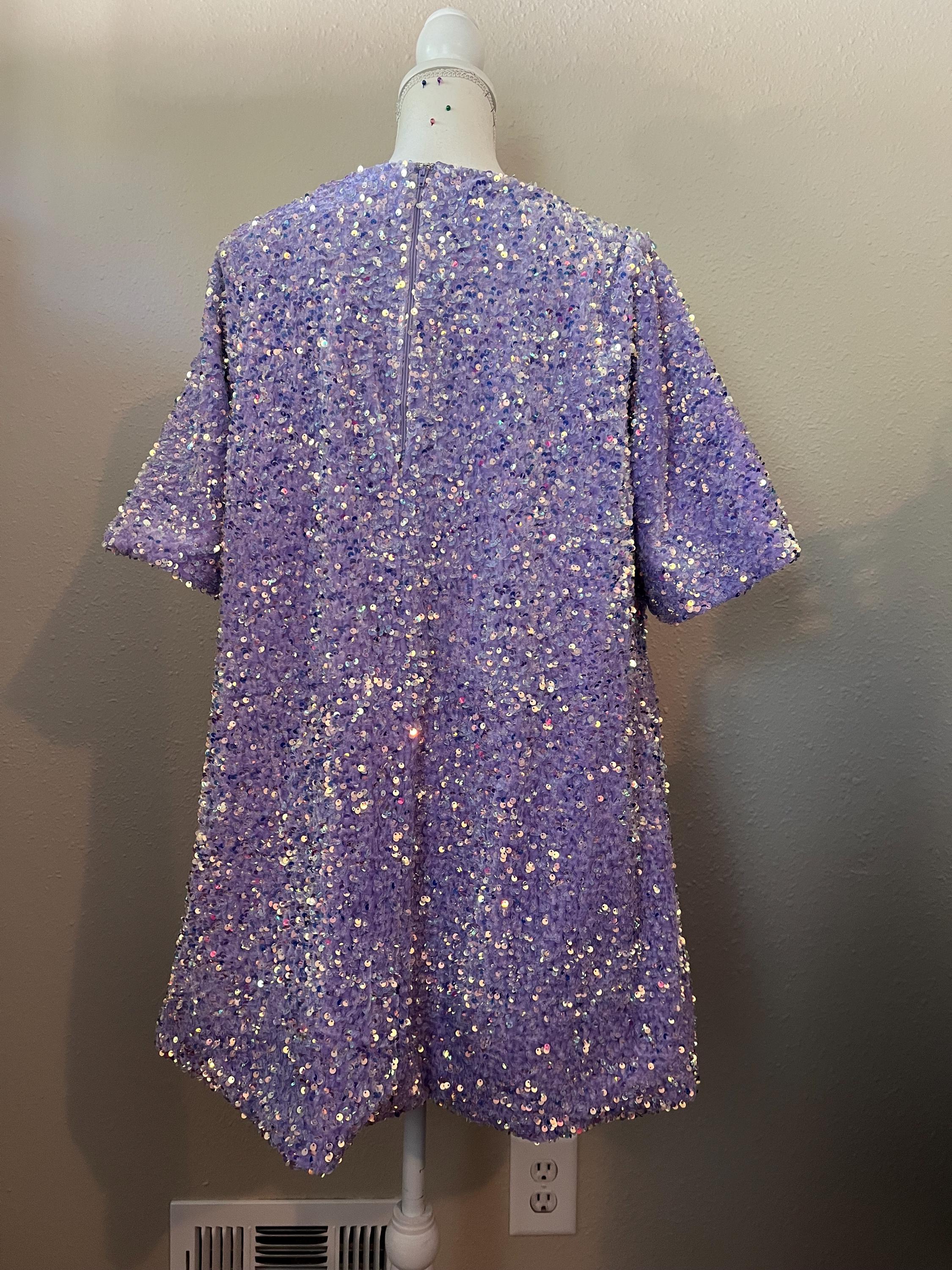 h&m purple glitter dress Starlight main image 1