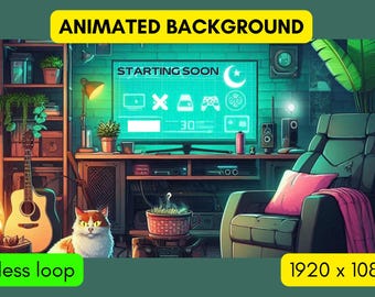 Virtuelle Animierte Hintergrund-Spiel Twitch Overlay Loop Vtuber Hintergrund Twitch Livestreaming Bewegte Wallpaper Twitch Wallpaper