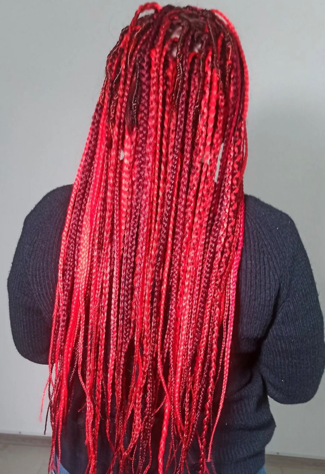 Braid Set Red Braid Set Dark Red Braids - Etsy