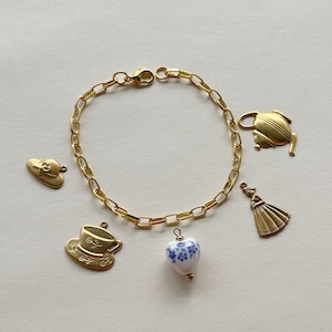 Build Your Own Custom Charm Bracelet, Dainty Personalized Charm Bracelet, Custom Gold Charm Bracelet, Christmas Gift, Silver Charm Bracelet