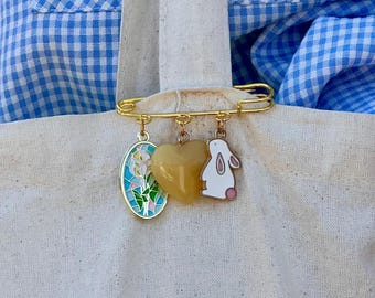 Personalized Charm Pin, Custom Safety Pin Brooch for Bags, Personalized Brooch Accessories, Custom Gift, Personalized Accessory, Unique Gift