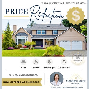 Real Estate Marketing Template - Instagram Post - Price Reduction
