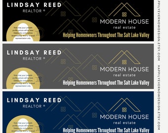 Real Estate Marketing Template - LinkedIn Banners - Repeating Logo Series