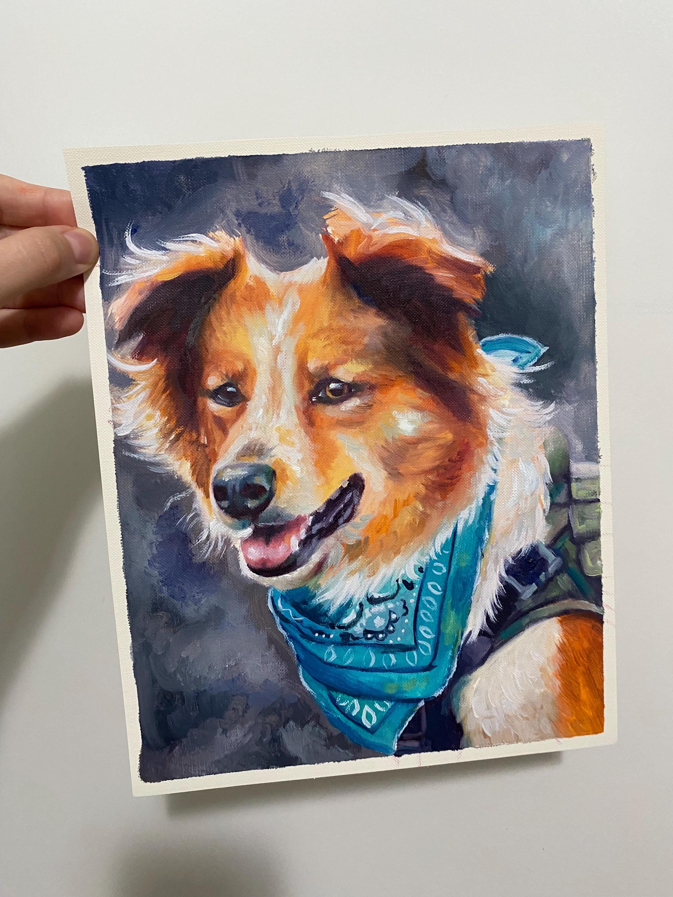 CUSTOM Oil Painting Pet Portrait on CANVAS PAPER. Hand-painted and ...