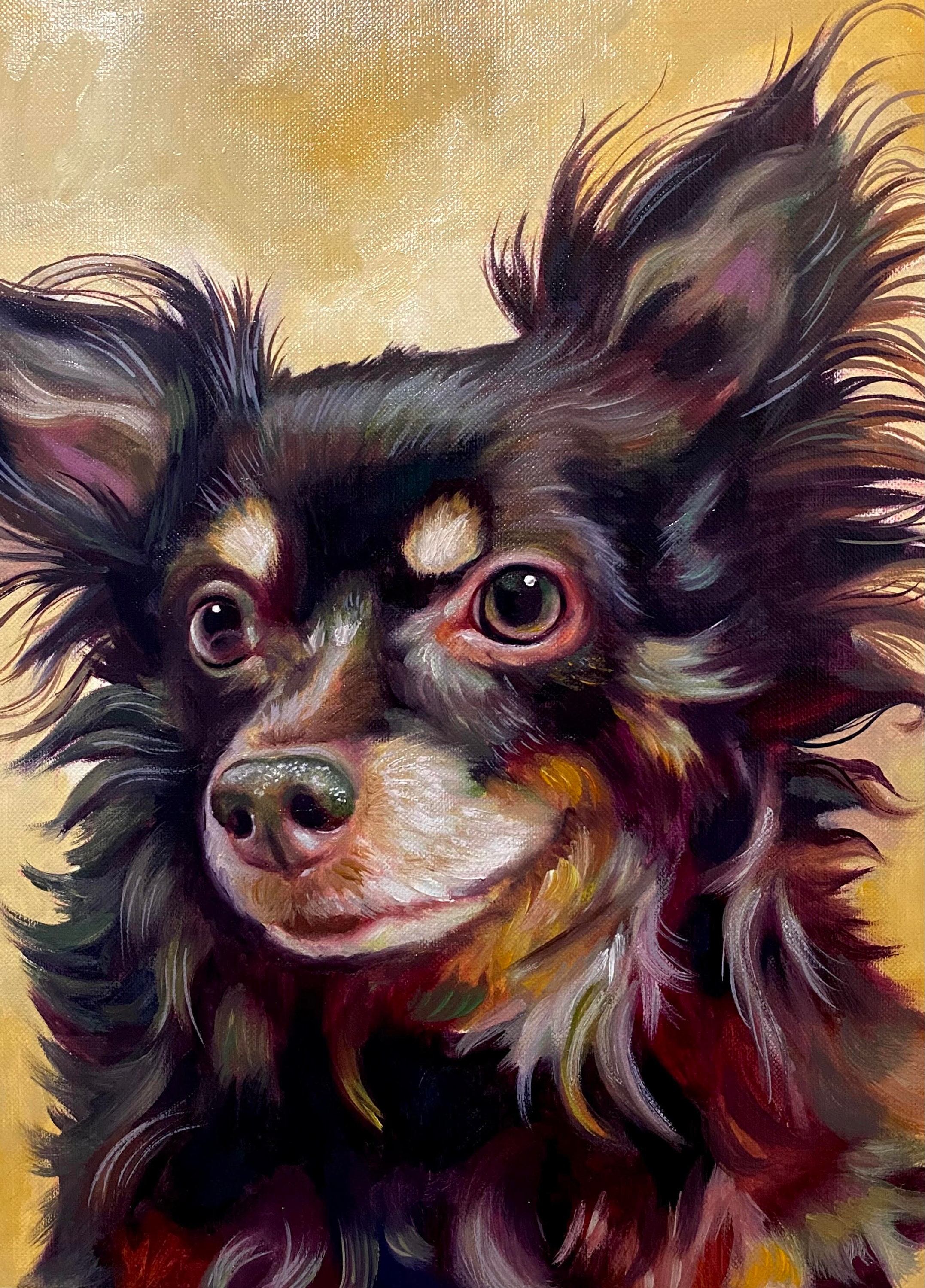 Custom Hand-painted Pet Portrait on Canvas Paper - Etsy